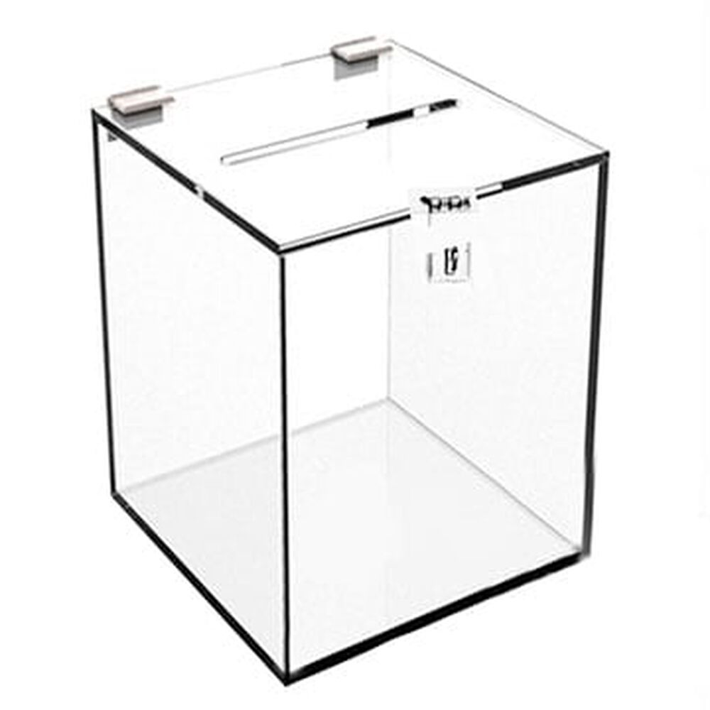 URNA DE ACRILICO TRANSPARENTE RETANGULAR TAMANHO 25X25X30CM, , large